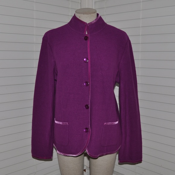 Talbots Sweaters - 'FINAL'  TALBOTS Merino Wool Velvet Trim Cardigan